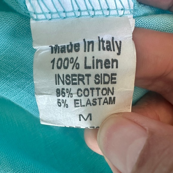 Terzo Millenio Dress Blue Linen Blend Cottagecore Coastal Travel Boho Medium‎ - Picture 6 of 14
